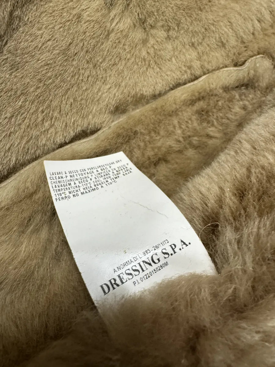 FW2002 Roberto Cavalli Fur Beige Leather Perfored Jacket pkvknfM 9