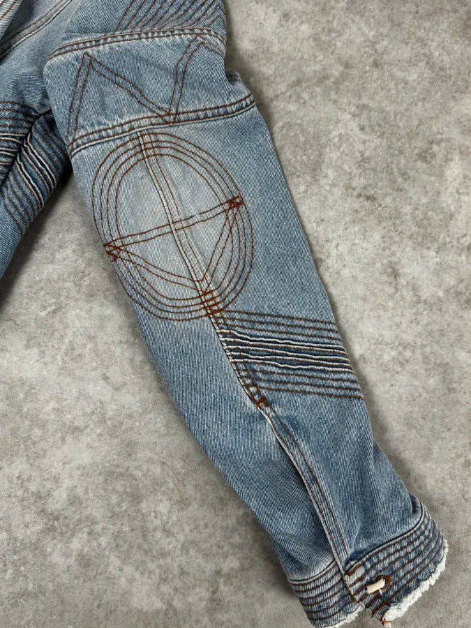 FW2002 Roberto Cavalli Geometrical Blue Denim Jacket cpvZJgp 9