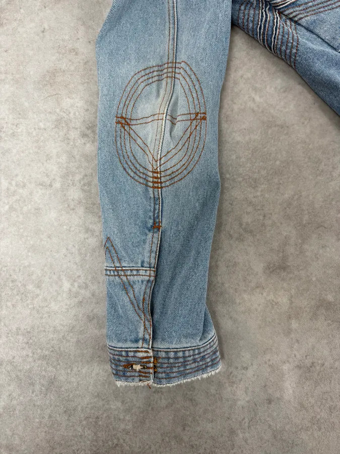 FW2002 Roberto Cavalli Geometrical Blue Denim Jacket cpvZJgp 10