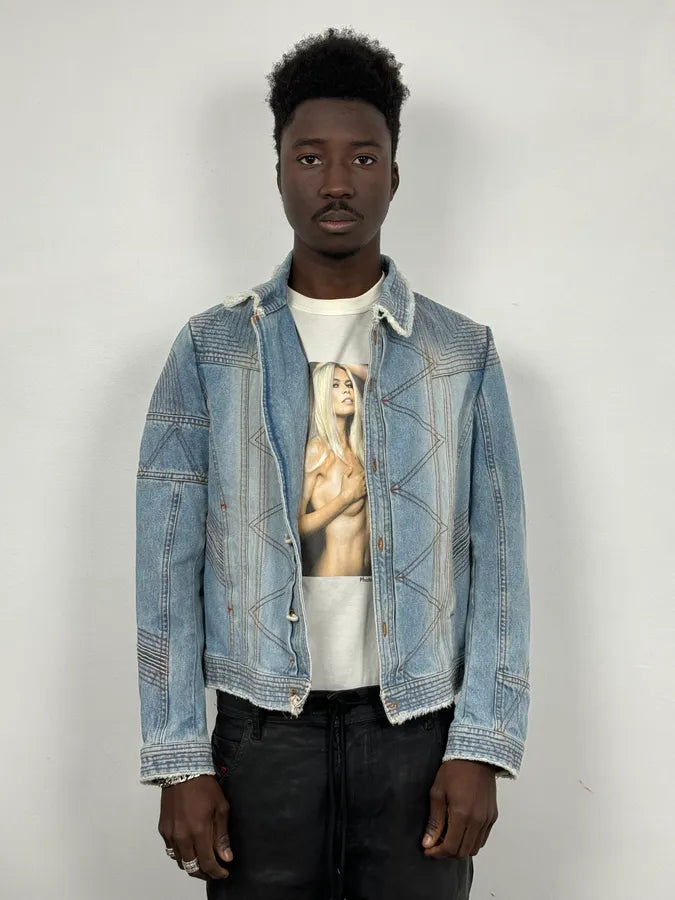 FW2002 Roberto Cavalli Geometrical Blue Denim Jacket cpvZJgp 1