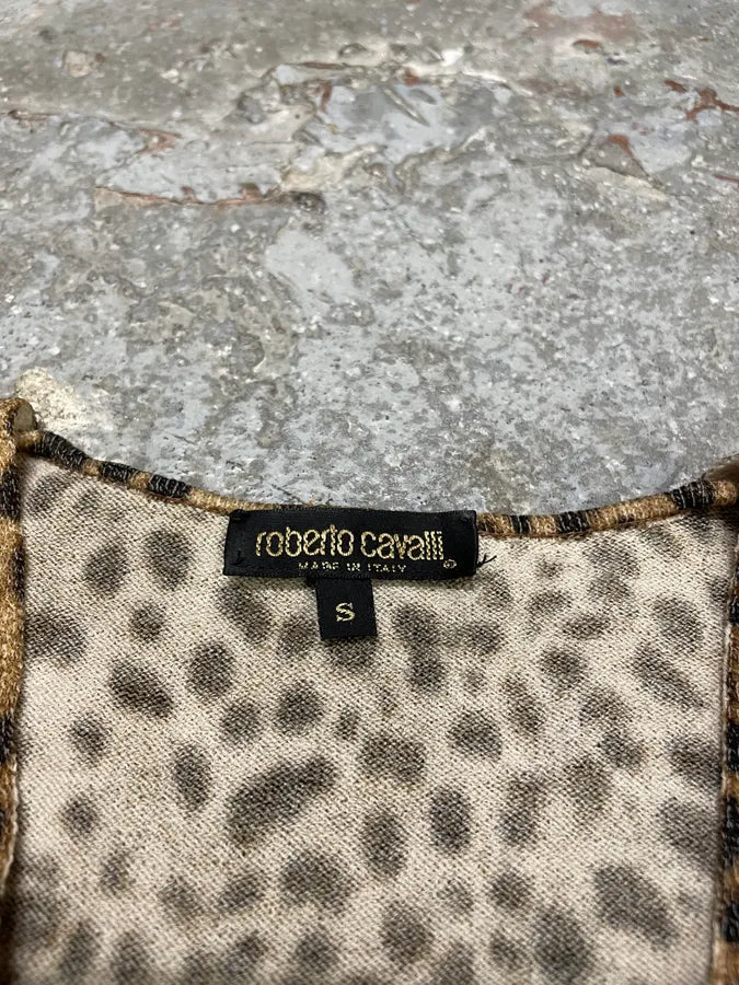 FW2002 Roberto Cavalli Leopard Effect Cardigan (S) xotRgTL 4
