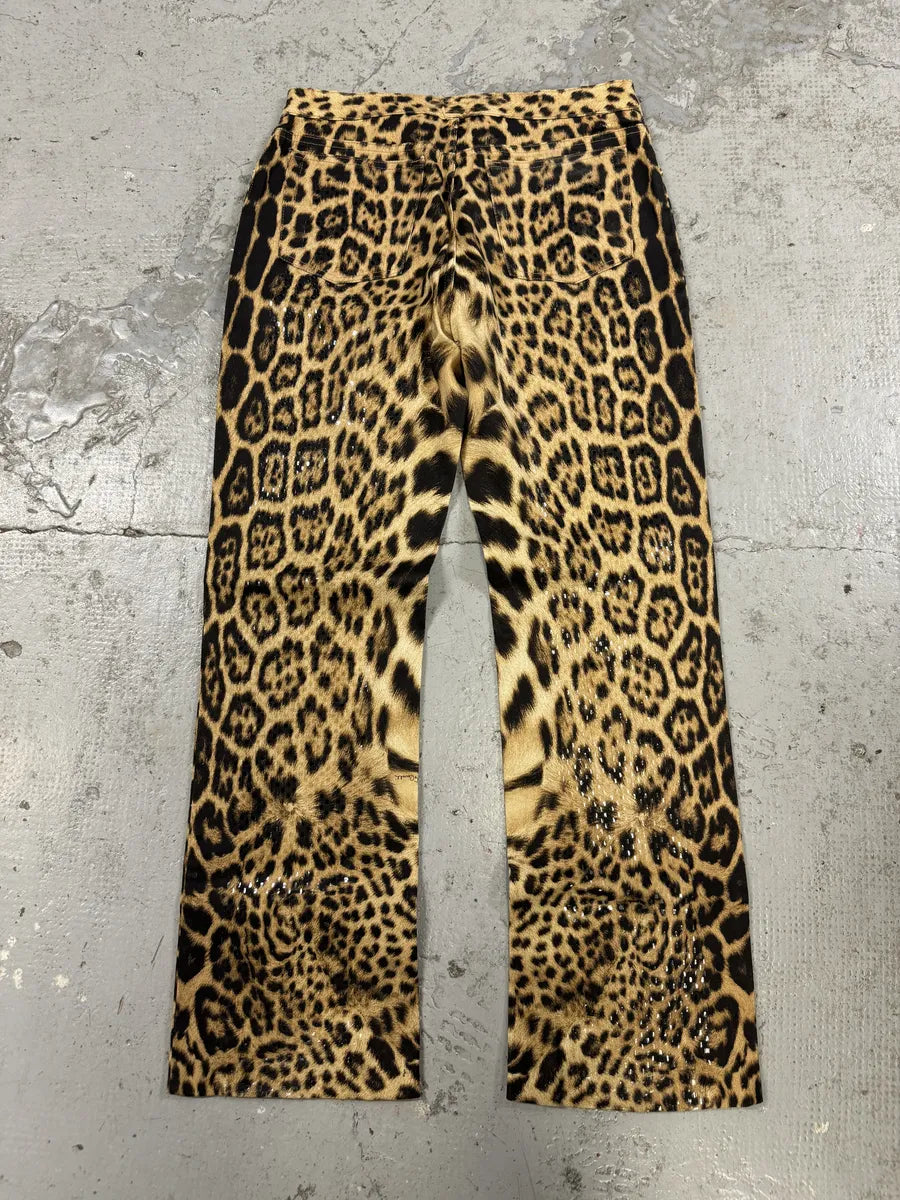 FW2002 Roberto Cavalli Leopard Print Savage Pants cPWBDxP 1