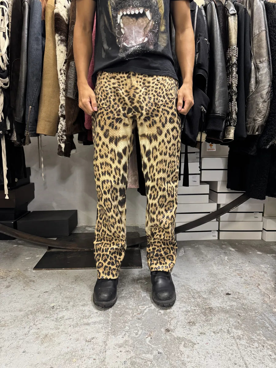 FW2002 Roberto Cavalli Leopard Print Savage Pants cPWBDxP 2