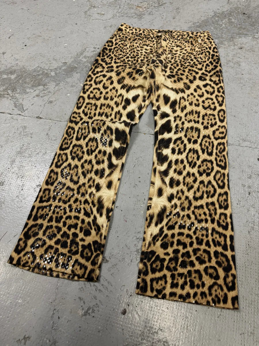 FW2002 Roberto Cavalli Leopard Print Savage Pants cPWBDxP 5