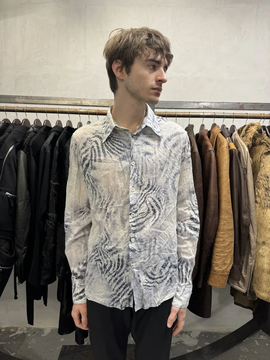 FW2002 Roberto Cavalli Safari White Zebra Shirt (M) ajJpEXB 1