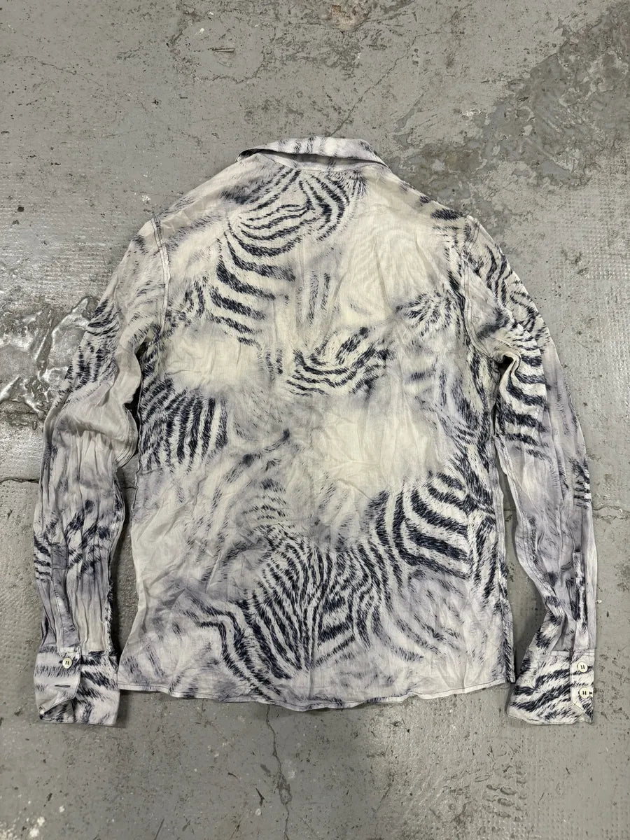 FW2002 Roberto Cavalli Safari White Zebra Shirt (M) ajJpEXB 3