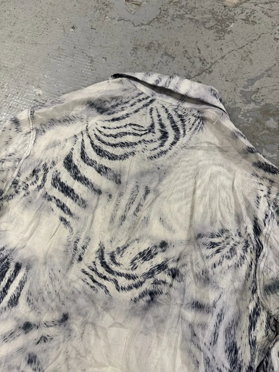 FW2002 Roberto Cavalli Safari White Zebra Shirt (M) ajJpEXB 4