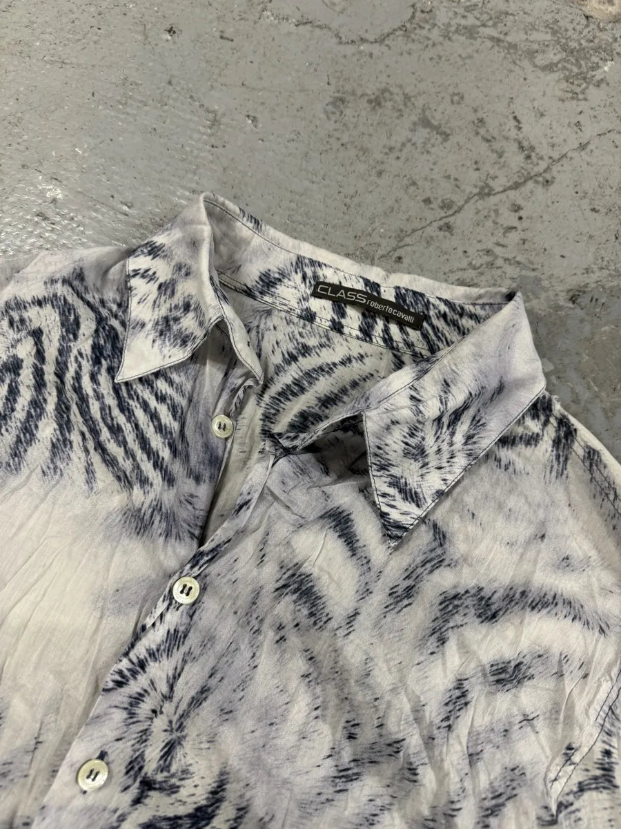 FW2002 Roberto Cavalli Safari White Zebra Shirt (M) ajJpEXB 6