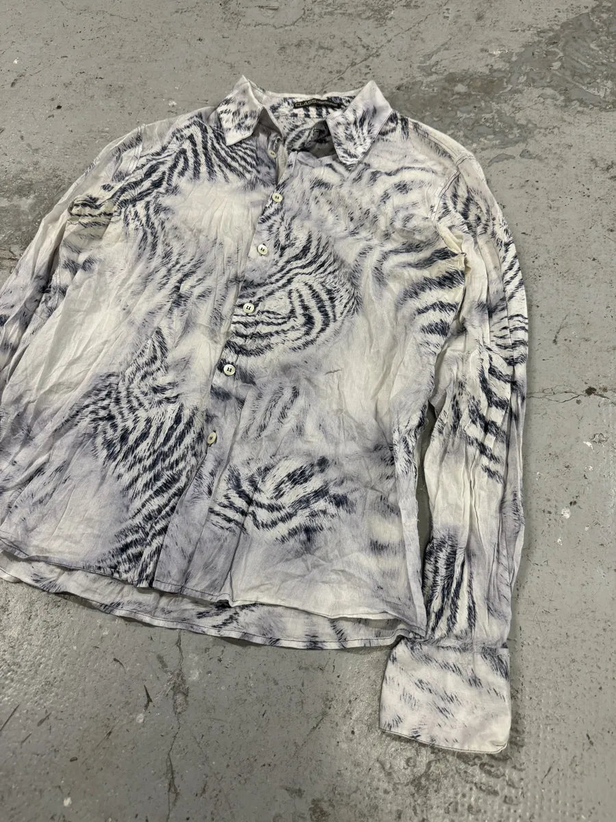 FW2002 Roberto Cavalli Safari White Zebra Shirt (M) ajJpEXB 7