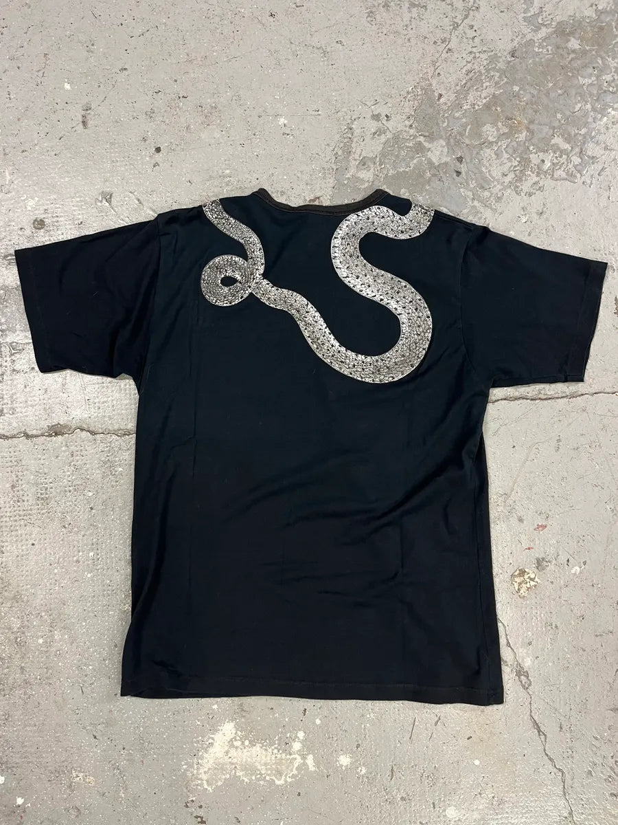 FW2002 Roberto Cavalli Snake Graphic Black Tee-Shirt (S) 5