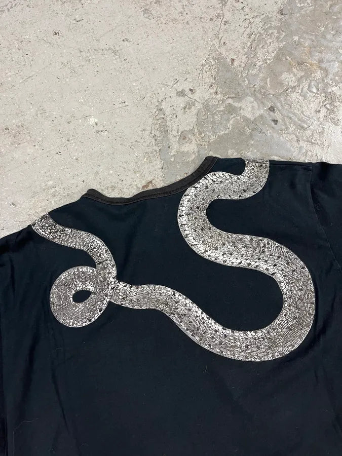 FW2002 Roberto Cavalli Snake Graphic Black Tee-Shirt (S) 6