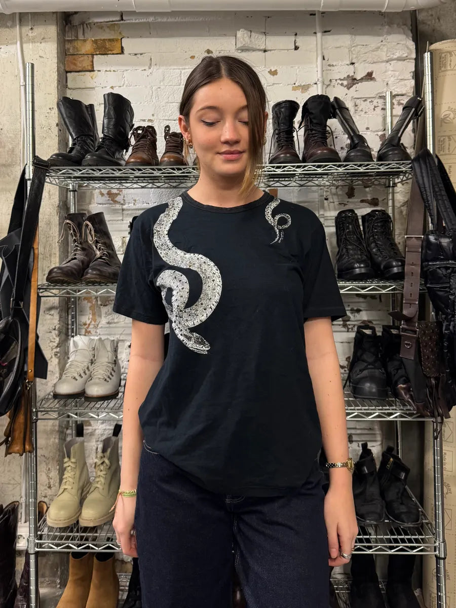 FW2002 Roberto Cavalli Snake Graphic Black Tee-Shirt (S) 7