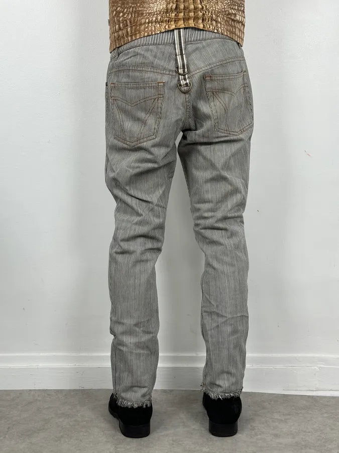 FW2002 Roberto Cavalli Stripes White & Blue Pants OACyzAw 3