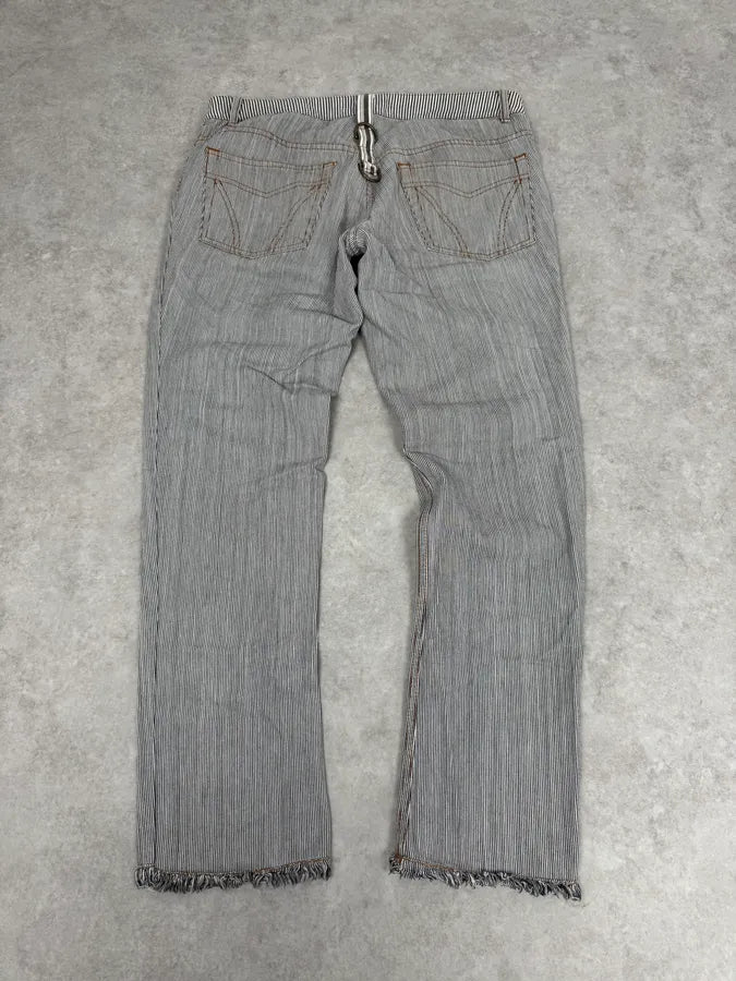 FW2002 Roberto Cavalli Stripes White & Blue Pants OACyzAw 6