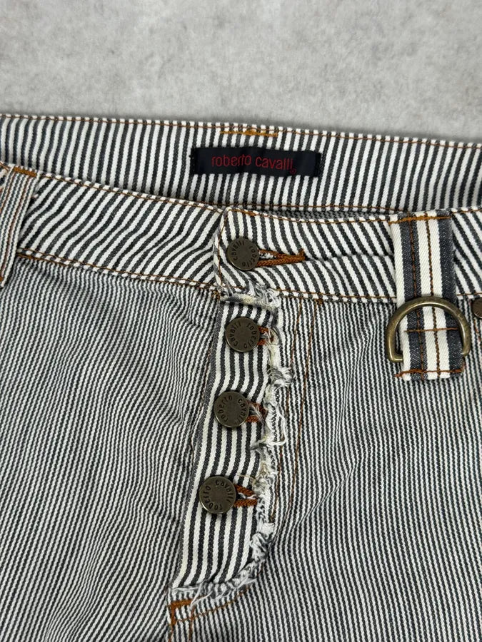 FW2002 Roberto Cavalli Stripes White & Blue Pants OACyzAw 7