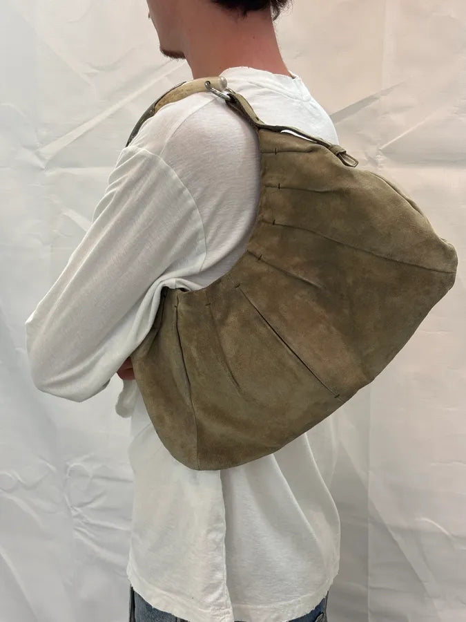 FW2002 Yves Saint Laurent Beige Suede Bone Horn Shoulder Bag TxRgfeP 2