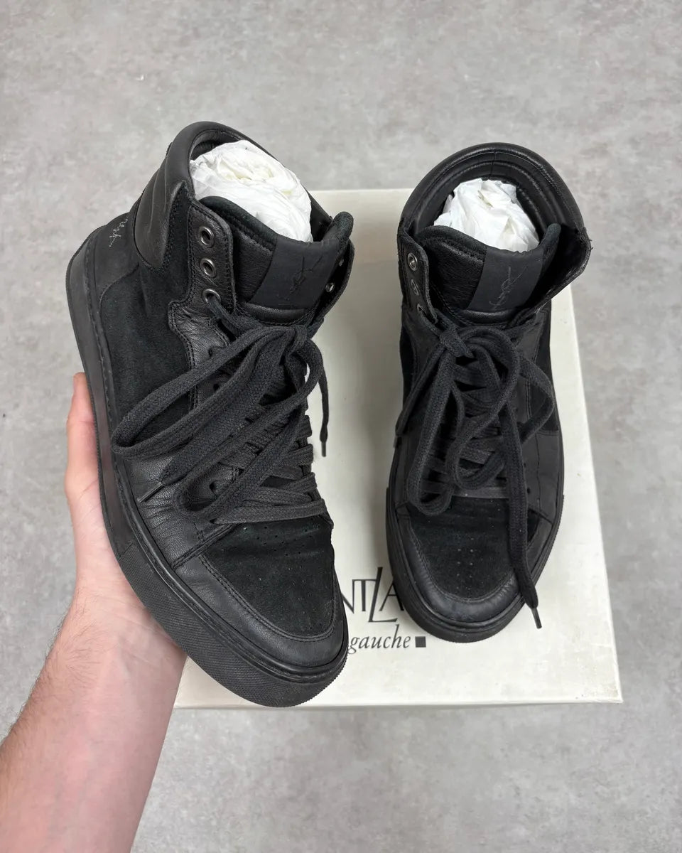 FW2002 Yves Saint Laurent Black Suede Leather High Sneakers vTLamFL 0