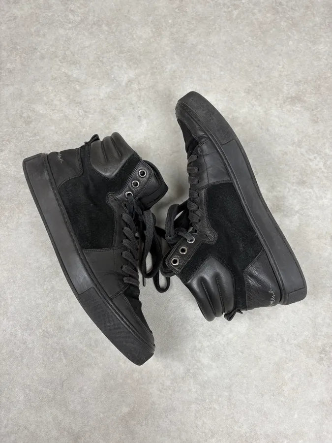 FW2002 Yves Saint Laurent Black Suede Leather High Sneakers vTLamFL 6