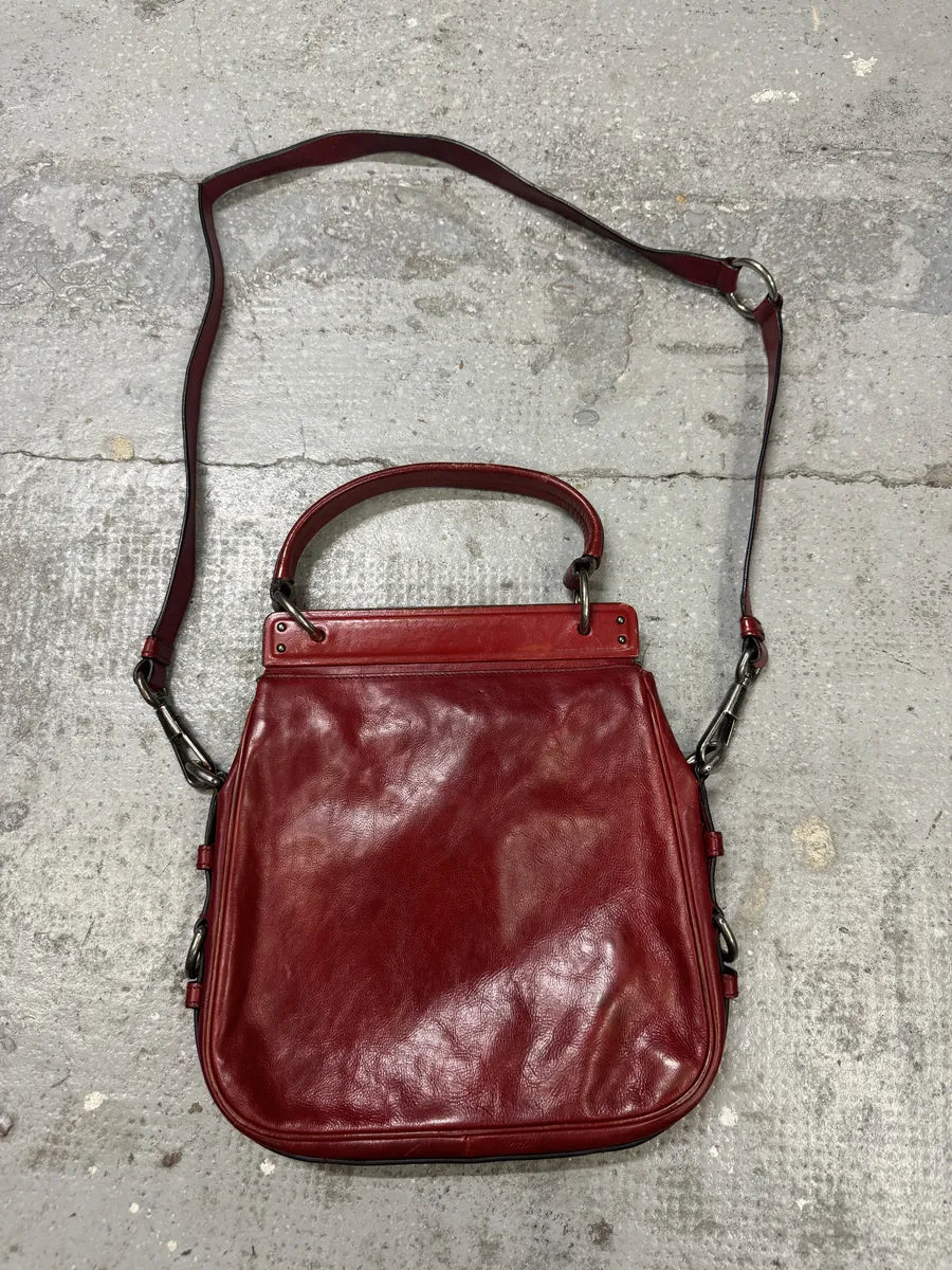 FW2002 Yves Saint Laurent Crossbody Red Leather Bag (OS) kysBRvl 4