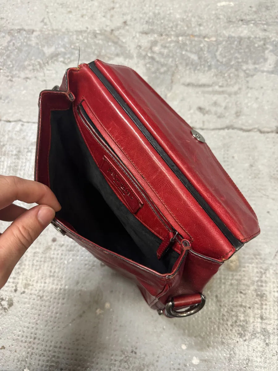 FW2002 Yves Saint Laurent Crossbody Red Leather Bag (OS) kysBRvl 9