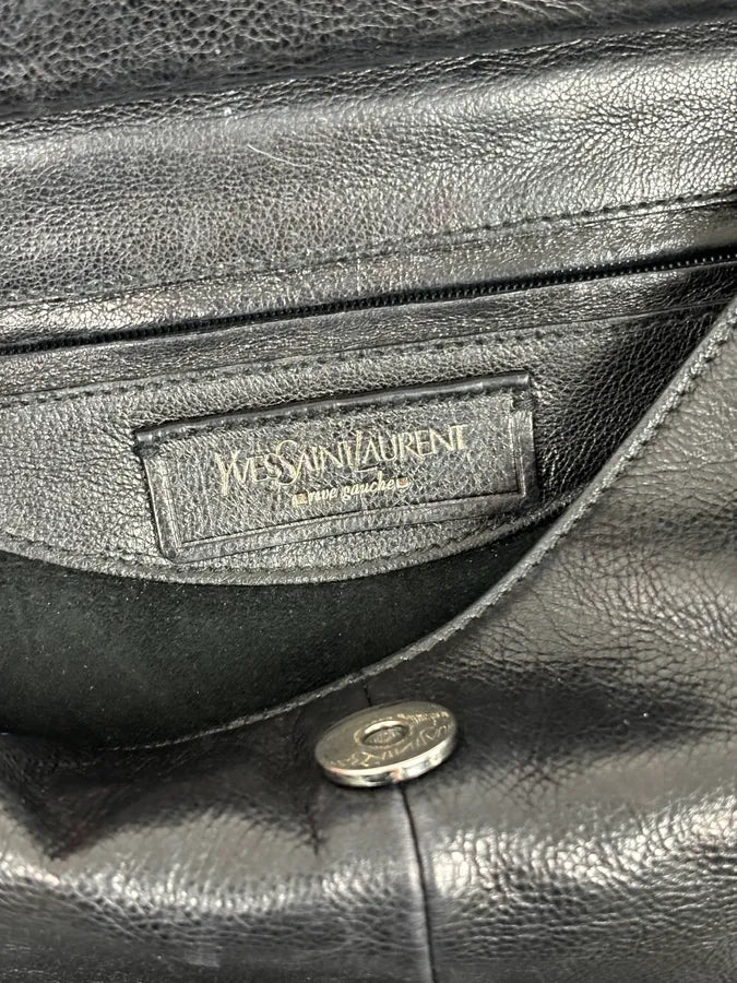 FW2002 Yves Saint Laurent Momba Black Hybrid Leather Shoulder Bag eIkJJLU 9
