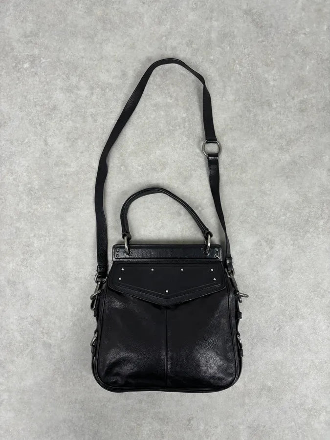 FW2002 Yves Saint Laurent Momba Black Hybrid Leather Shoulder Bag eIkJJLU 0