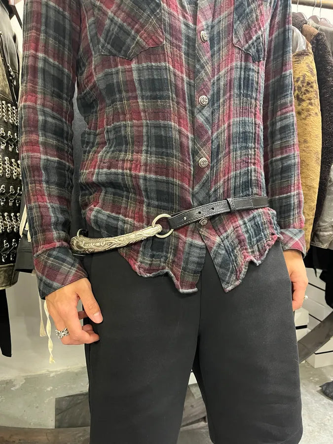FW2002 Yves Saint Laurent Tom Ford Metal Horn Handle Belt tSLHNBI 1