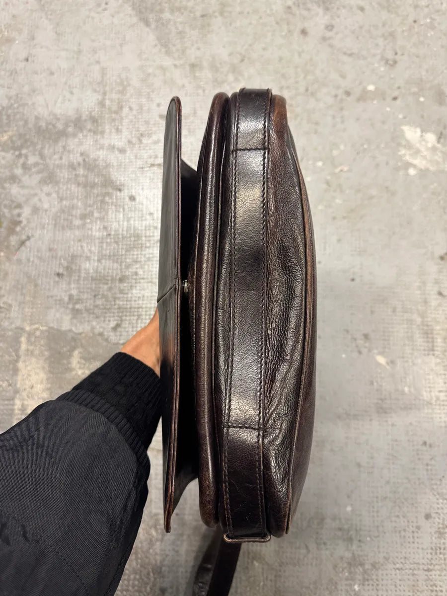 FW2002 Yves Saint Laurent Tom Ford Mombasa Horn Dark Brown Leather Shoulder Bag (OS) iRSanib 15