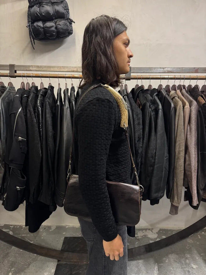 FW2002 Yves Saint Laurent Tom Ford Mombasa Horn Dark Brown Leather Shoulder Bag (OS) iRSanib 4