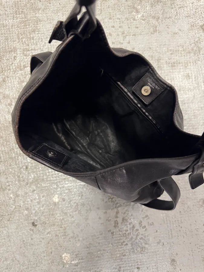 FW2002 Yves Saint Laurent Tom Ford Mombasa Organic Antler Horn Handle Black Leather Bag (OS) snfXdQR 10