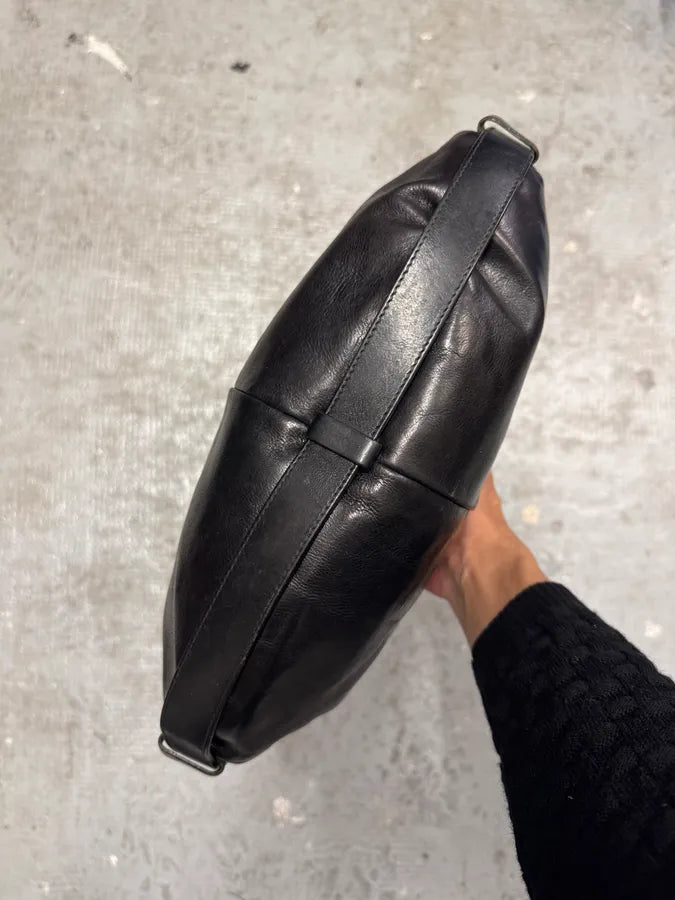FW2002 Yves Saint Laurent Tom Ford Mombasa Organic Antler Horn Handle Black Leather Bag (OS) snfXdQR 7