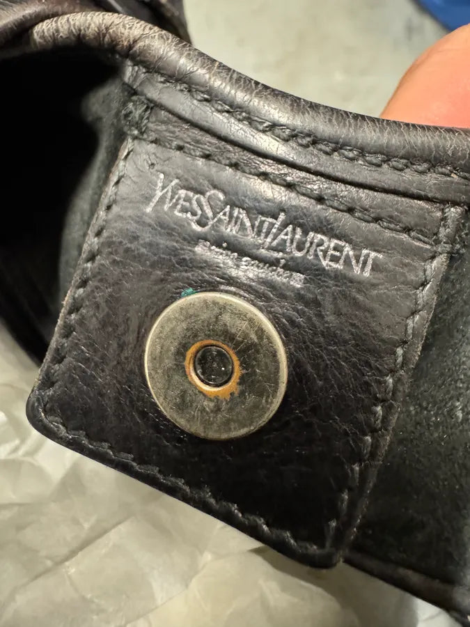 FW2002 Yves Saint Laurent Tom Ford Mombasa Organic Antler Horn Handle Black Leather Bag (OS) snfXdQR 8