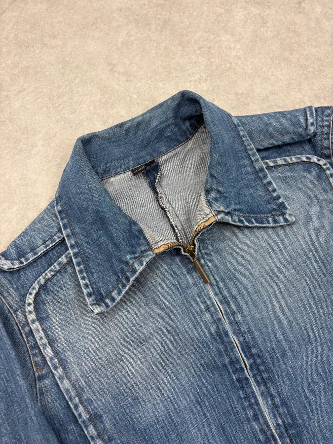 FW2003 Cavalli Minimalist Armor Denim Jacket giruHvF 4