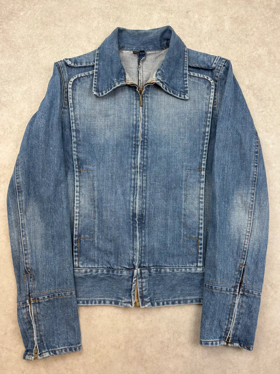 FW2003 Cavalli Minimalist Armor Denim Jacket giruHvF 0