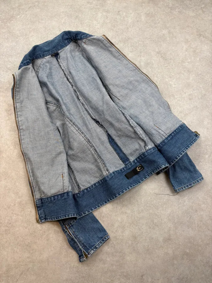 FW2003 Cavalli Minimalist Armor Denim Jacket giruHvF 6