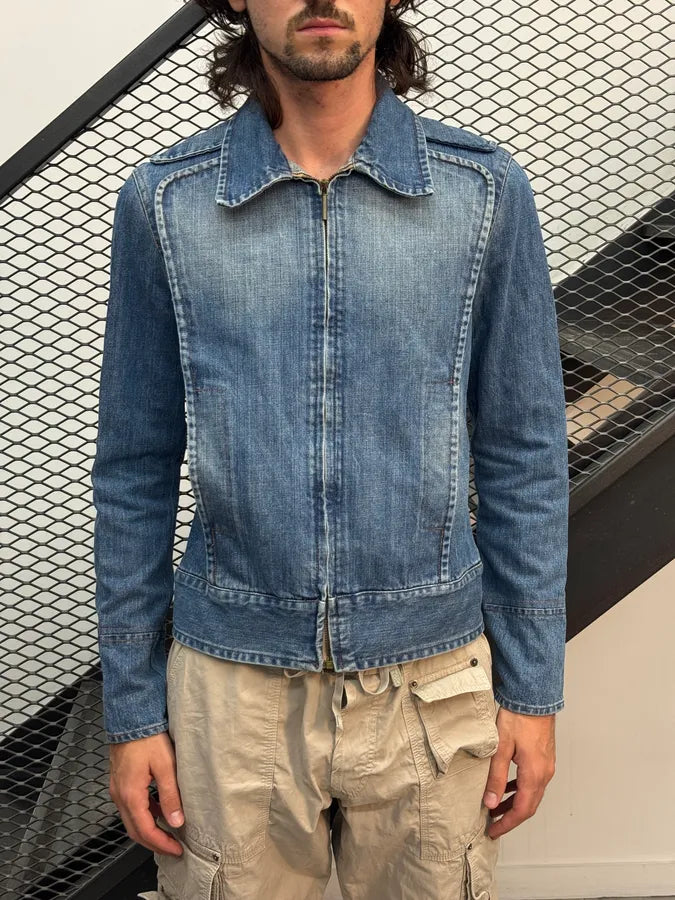 FW2003 Cavalli Minimalist Armor Denim Jacket giruHvF 1