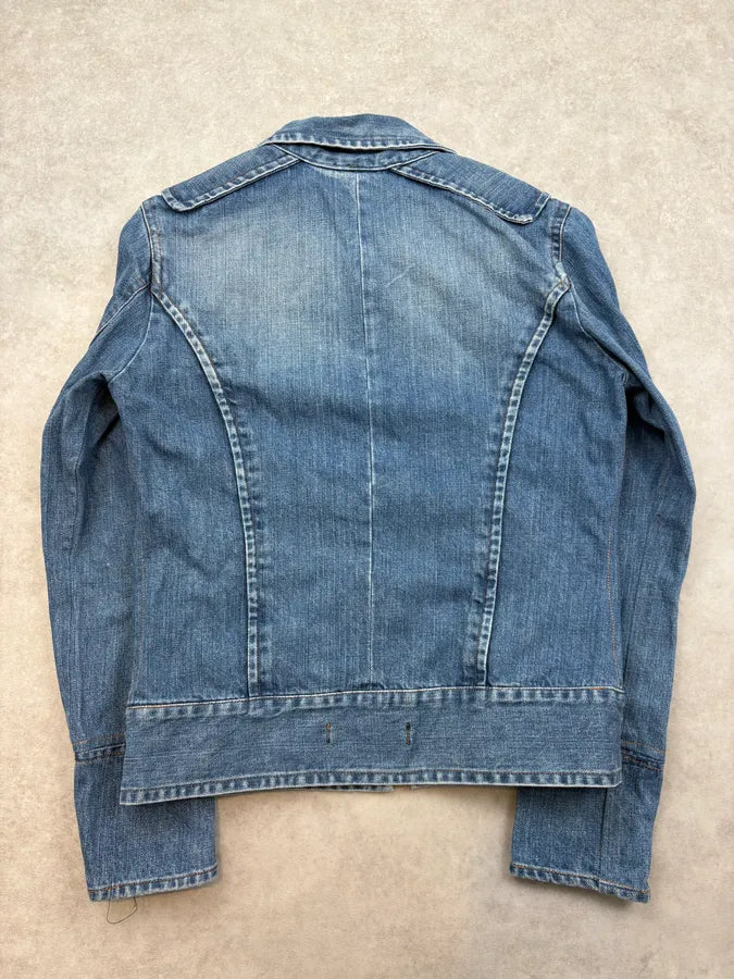 FW2003 Cavalli Minimalist Armor Denim Jacket giruHvF 5