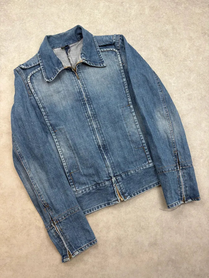 FW2003 Cavalli Minimalist Armor Denim Jacket giruHvF 3