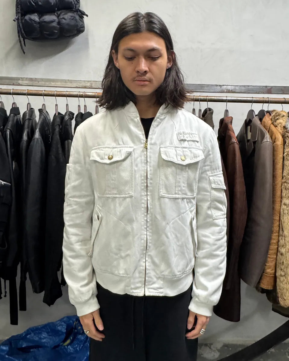 FW2003 Dolce & Gabbana Combat White Bomber Jacket (M) uJwOIku 1