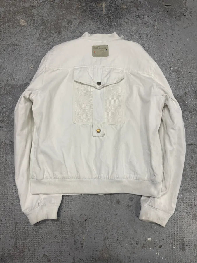 FW2003 Dolce & Gabbana Combat White Bomber Jacket (M) uJwOIku 2