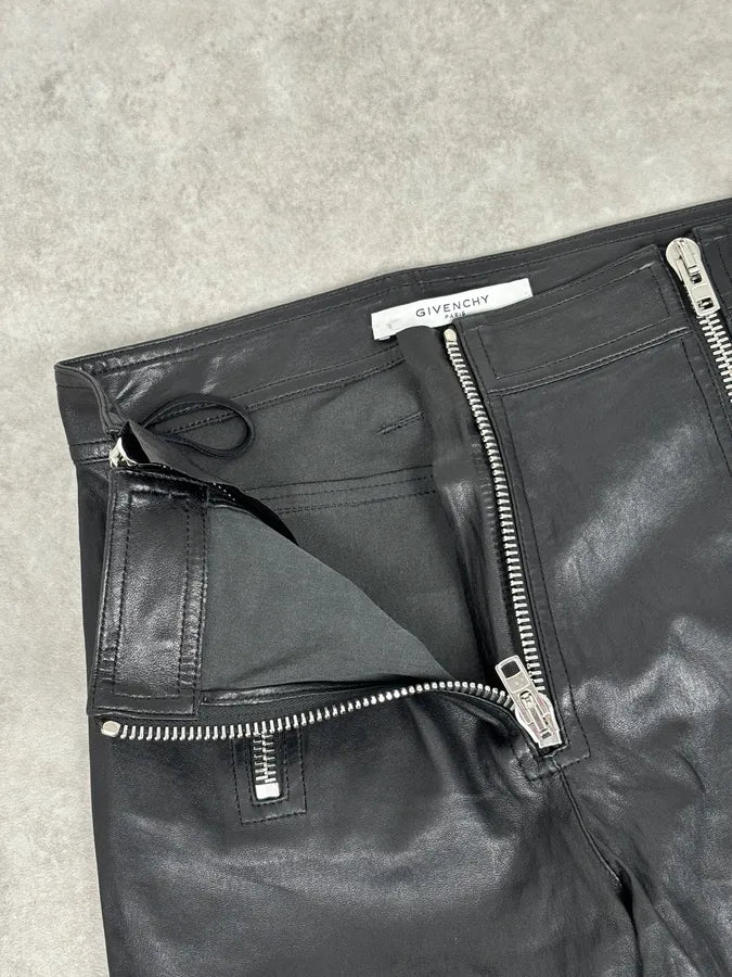 2010s Givenchy Black Leather Multi-Zip Skinny Pants QxueuRX 10