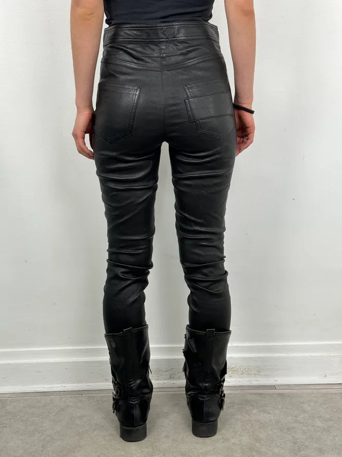 2010s Givenchy Black Leather Multi-Zip Skinny Pants QxueuRX 3
