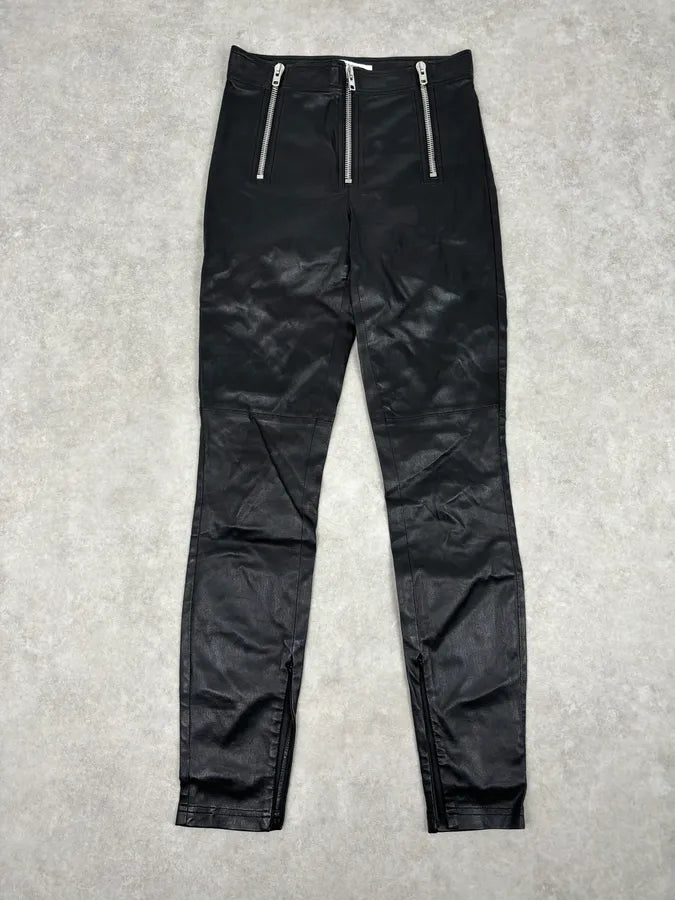 2010s Givenchy Black Leather Multi-Zip Skinny Pants QxueuRX 0
