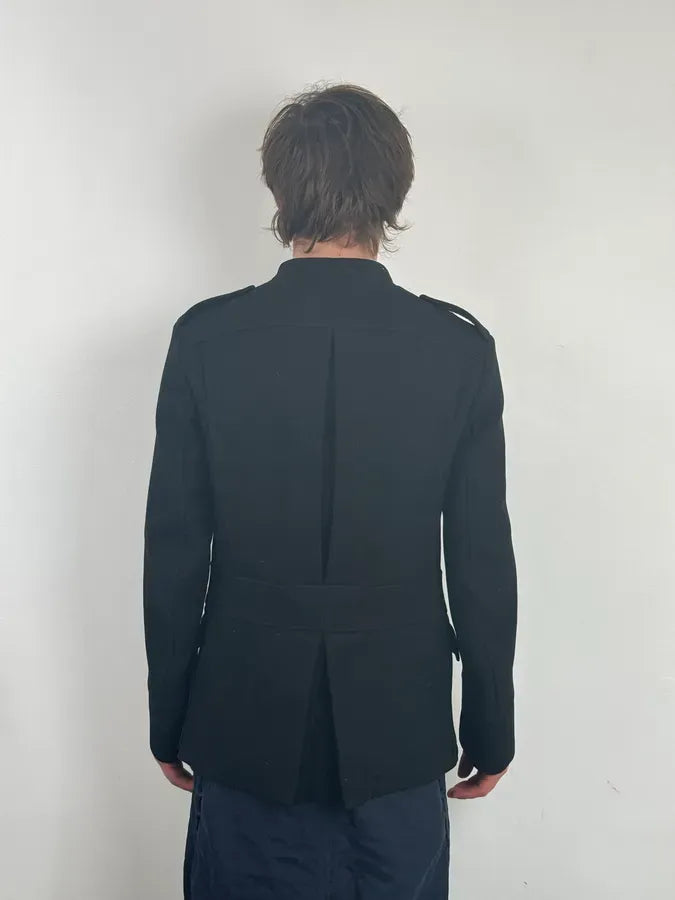 FW2003 Gucci Black Asymmetrical Buttoned Officer Wool Jacket by Tom Ford tygRzrN 2