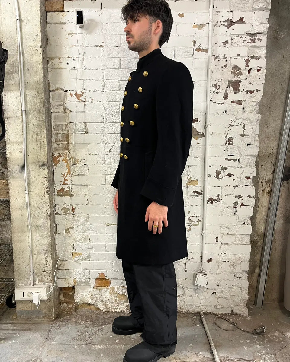 FW2003 Gucci Double-Breasted Buttoned Black Wool Coat by Tom Ford iUFhiBf 3