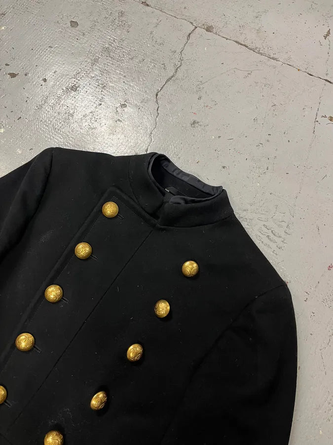 FW2003 Gucci Double-Breasted Buttoned Black Wool Coat by Tom Ford iUFhiBf 6