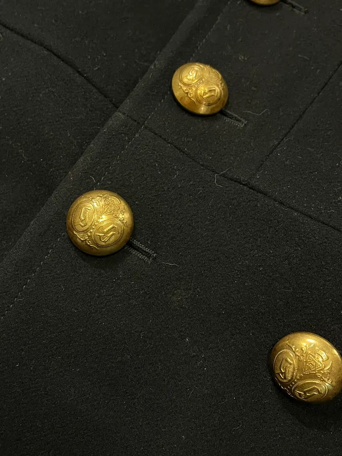 FW2003 Gucci Double-Breasted Buttoned Black Wool Coat by Tom Ford iUFhiBf 7