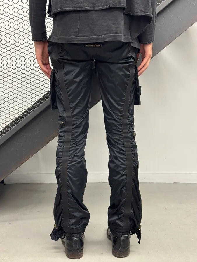 FW2003 Jean Paul Gaultier Aviator Black Bondage Cargo Pants esCUdvC 3
