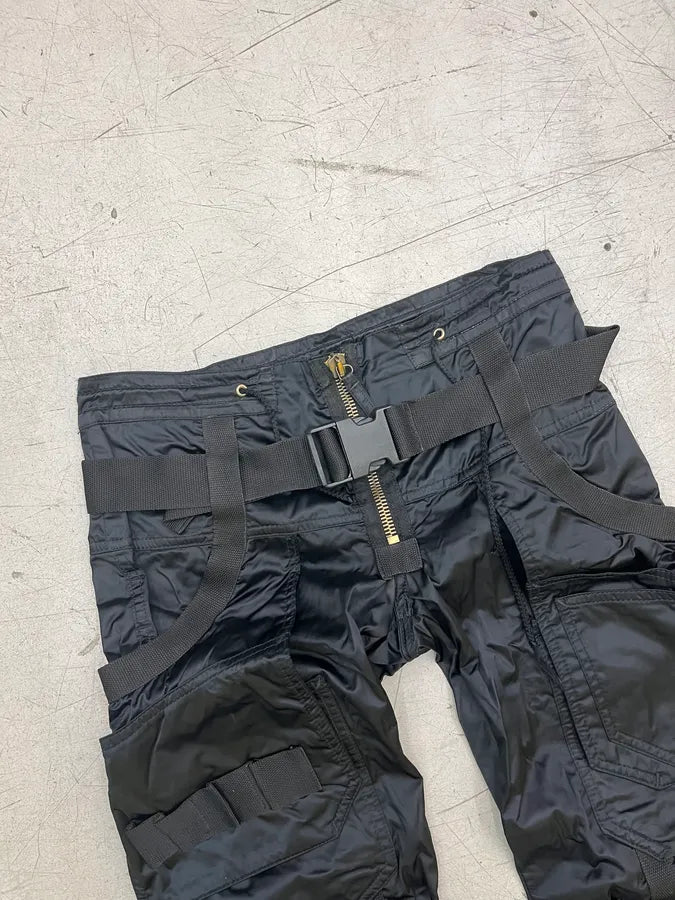 FW2003 Jean Paul Gaultier Aviator Black Bondage Cargo Pants esCUdvC 6