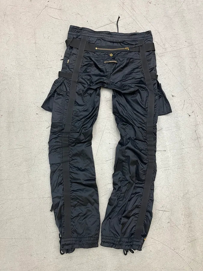 FW2003 Jean Paul Gaultier Aviator Black Bondage Cargo Pants esCUdvC 7